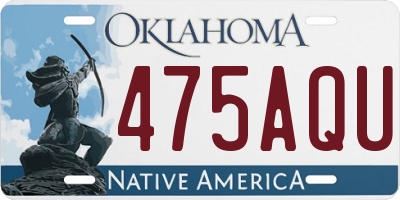 OK license plate 475AQU
