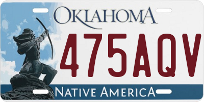 OK license plate 475AQV