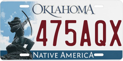 OK license plate 475AQX