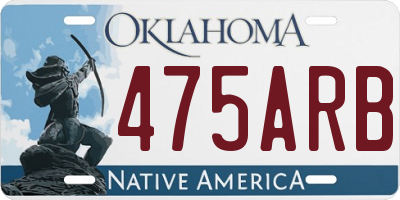 OK license plate 475ARB