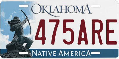 OK license plate 475ARE