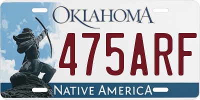 OK license plate 475ARF