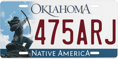 OK license plate 475ARJ