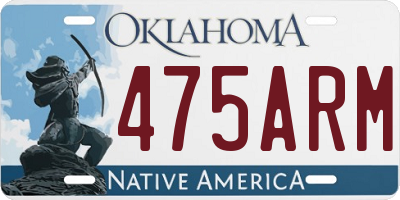 OK license plate 475ARM