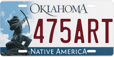 OK license plate 475ART