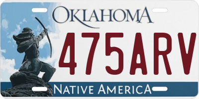 OK license plate 475ARV