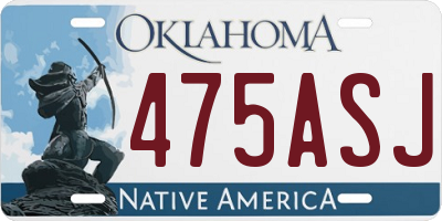OK license plate 475ASJ
