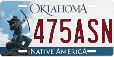 OK license plate 475ASN