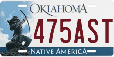 OK license plate 475AST