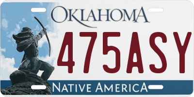 OK license plate 475ASY