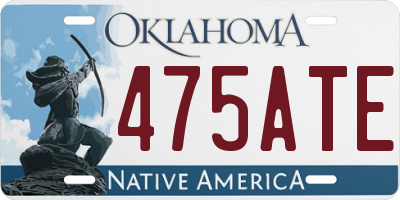 OK license plate 475ATE