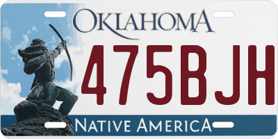 OK license plate 475BJH