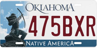 OK license plate 475BXR