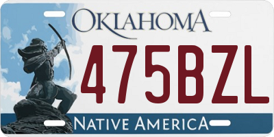 OK license plate 475BZL