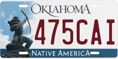 OK license plate 475CAI