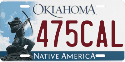 OK license plate 475CAL