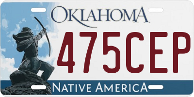 OK license plate 475CEP