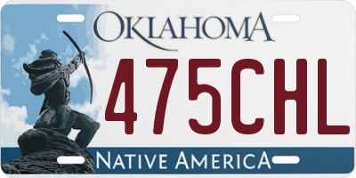OK license plate 475CHL