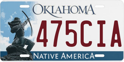 OK license plate 475CIA