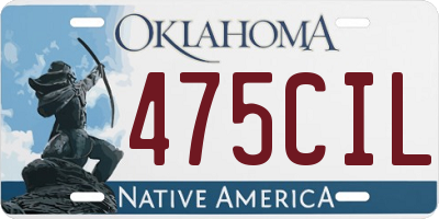 OK license plate 475CIL