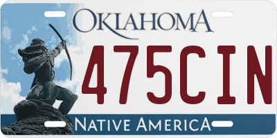 OK license plate 475CIN