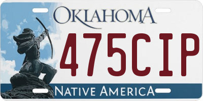 OK license plate 475CIP
