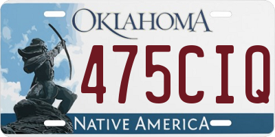 OK license plate 475CIQ