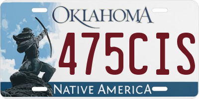 OK license plate 475CIS