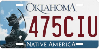 OK license plate 475CIU