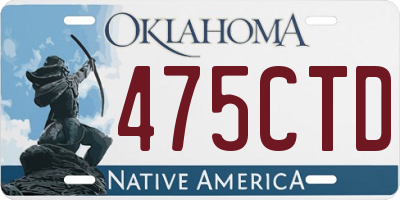 OK license plate 475CTD
