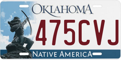 OK license plate 475CVJ