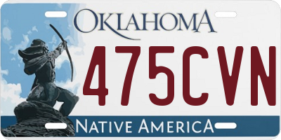 OK license plate 475CVN