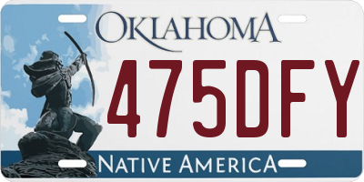 OK license plate 475DFY