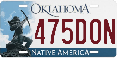 OK license plate 475DON