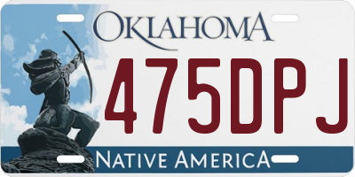 OK license plate 475DPJ