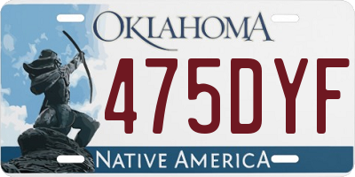 OK license plate 475DYF