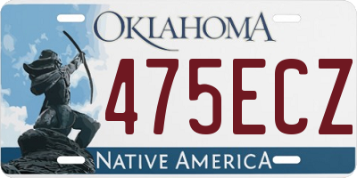 OK license plate 475ECZ