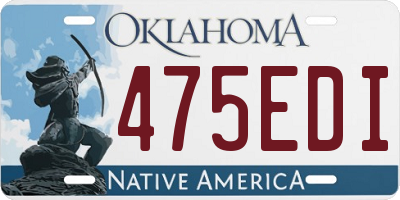 OK license plate 475EDI