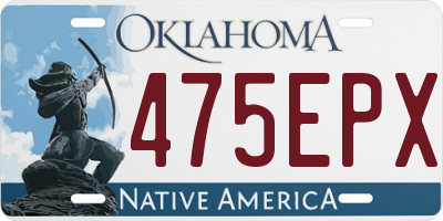 OK license plate 475EPX