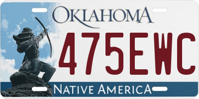 OK license plate 475EWC