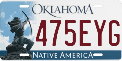 OK license plate 475EYG