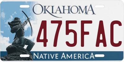 OK license plate 475FAC