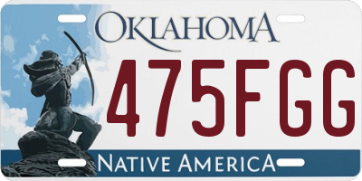 OK license plate 475FGG
