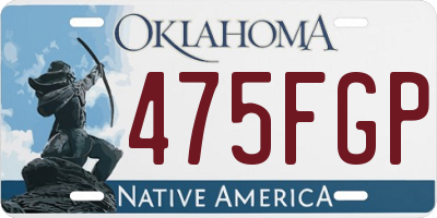 OK license plate 475FGP