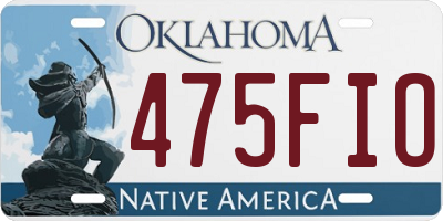 OK license plate 475FIO