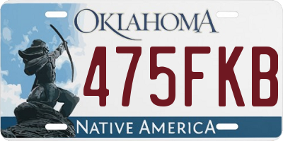 OK license plate 475FKB