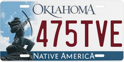 OK license plate 475TVE