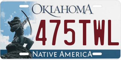 OK license plate 475TWL