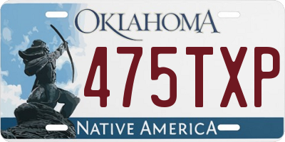 OK license plate 475TXP