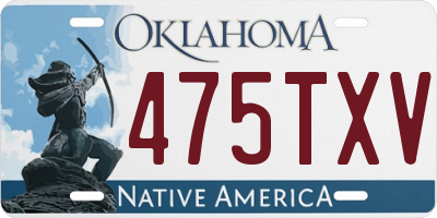 OK license plate 475TXV